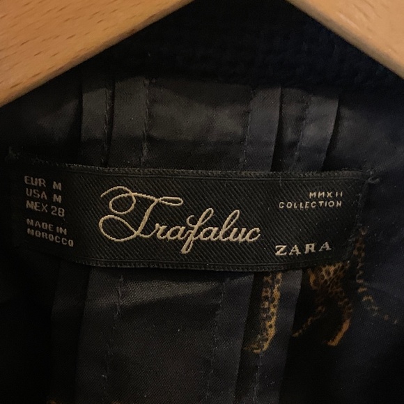 Leather and navy tweed jacket - Picture 2 of 7